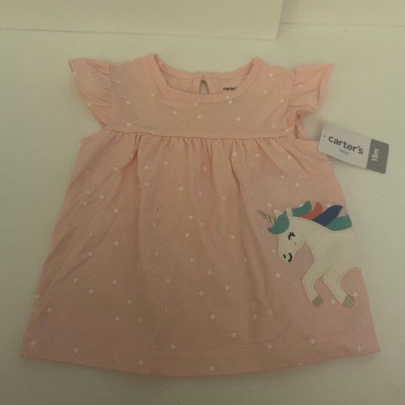 NWT Carter’s pink unicorn 18 M dress